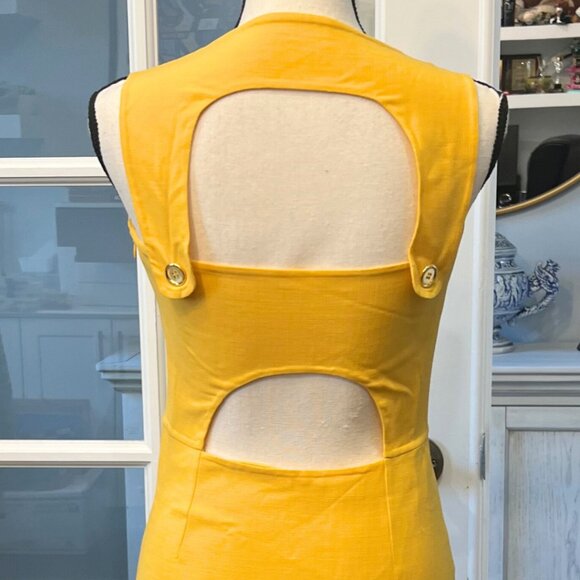 Union Made Yellow Sleeveless Cut Out Dress 8 - Picture 7 of 13